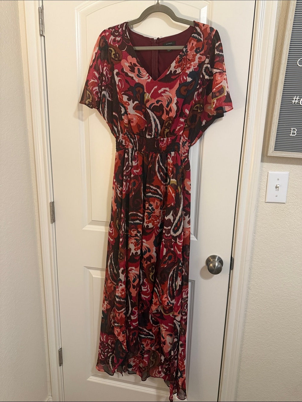 Halogen Floral Maxi Dress with Smocked Waist